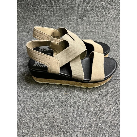 Sorel Cameron Flatform Slingback Sandals Size 8.5 Brown Strappy - Picture 3 of 8